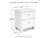 Fortman White Panel Storage Bedroom Set dimension view