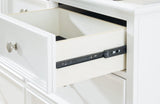 Drawer glide detail on Fortman White Dresser