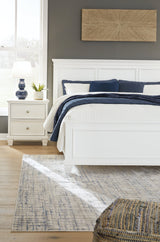 Fortman White King Panel Bed lifestyle setting