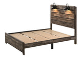 Close-up of Carter Brown bed leather padded headboard