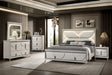 Main view of Hayma White Upholstered LED Bedroom Set bed
