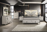 Side profile of Hayma King size bed with upholstery