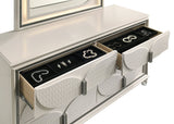 Hayma nightstand in Mysterious Gold finish, front view
