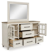 Shaybrock dresser angle with cabinets open