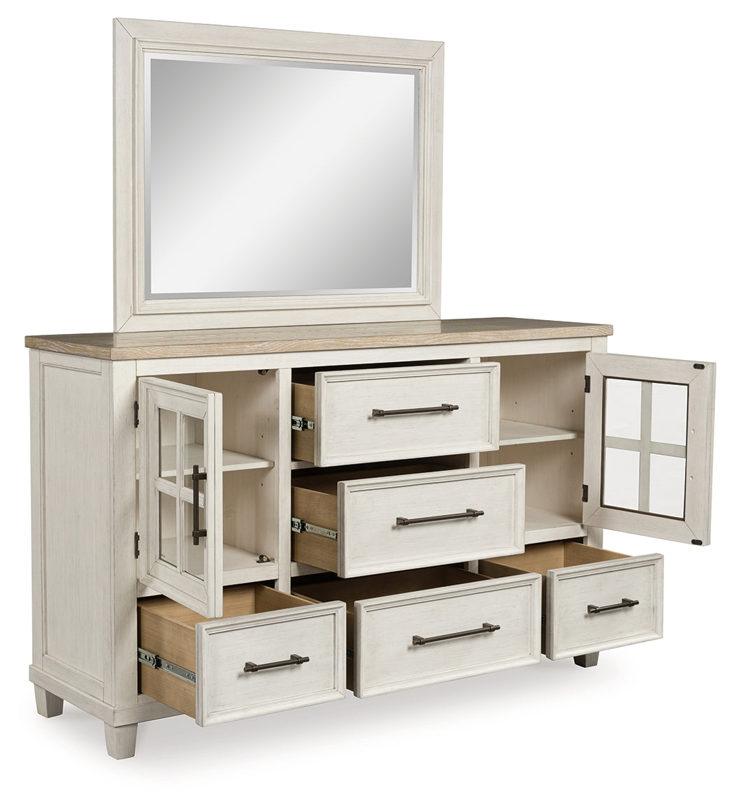 Shaybrock dresser angle with cabinets open