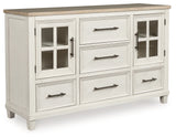 Shaybrock dresser angled side view with doors closed