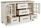 Shaybrock dresser angled side view with cupboard door open