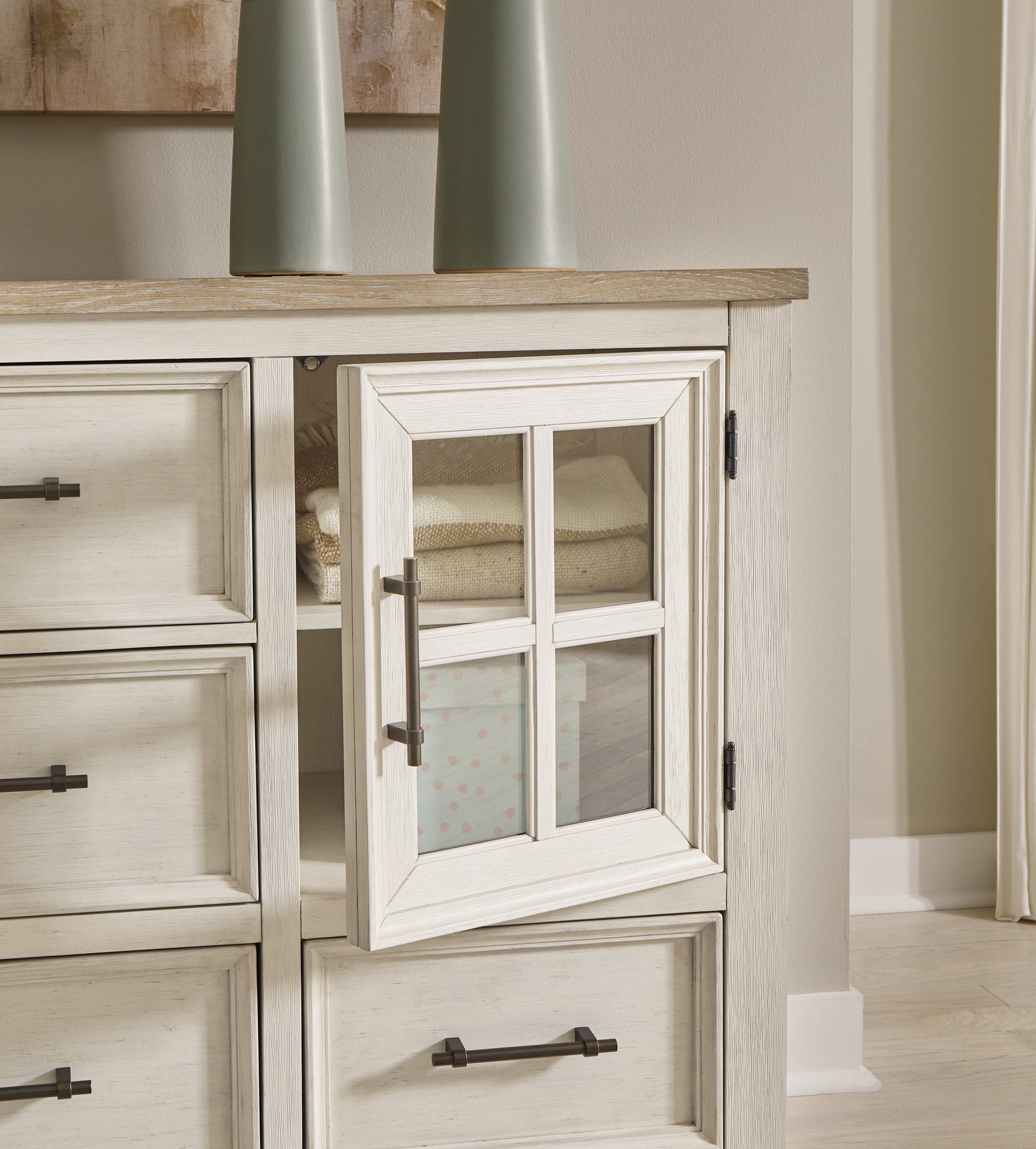 Shaybrock dresser door detail with interchangeable panels