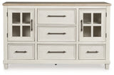 Shaybrock dresser head-on front view showing drawers and doors