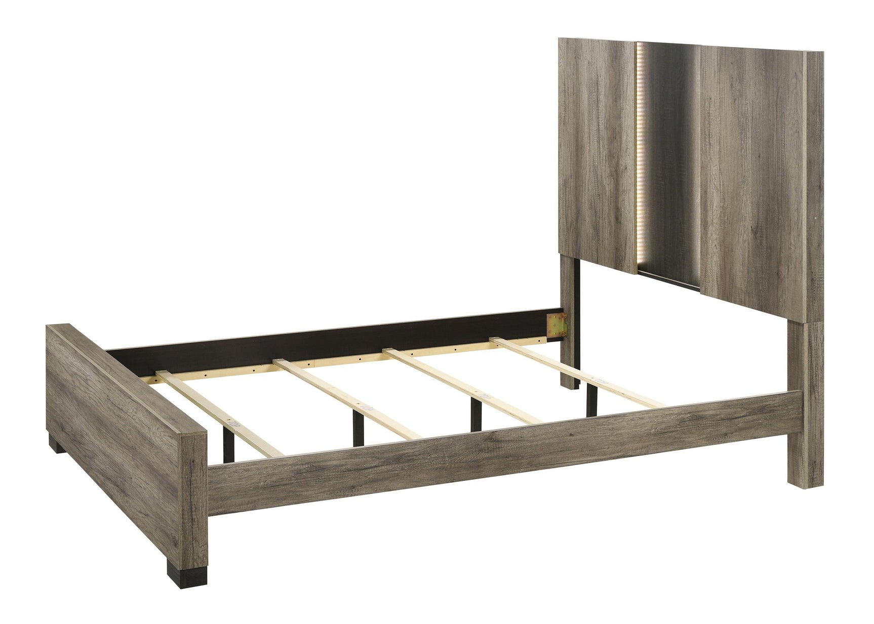 Rangley Light Brown Queen Panel Bed footboard side angle