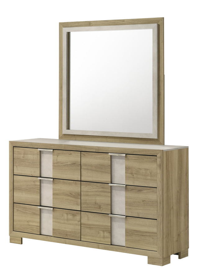Rangley Driftwood 6-Drawer Dresser with Optional Mirror dresser and mirror by Crownmark | Decor Furniture