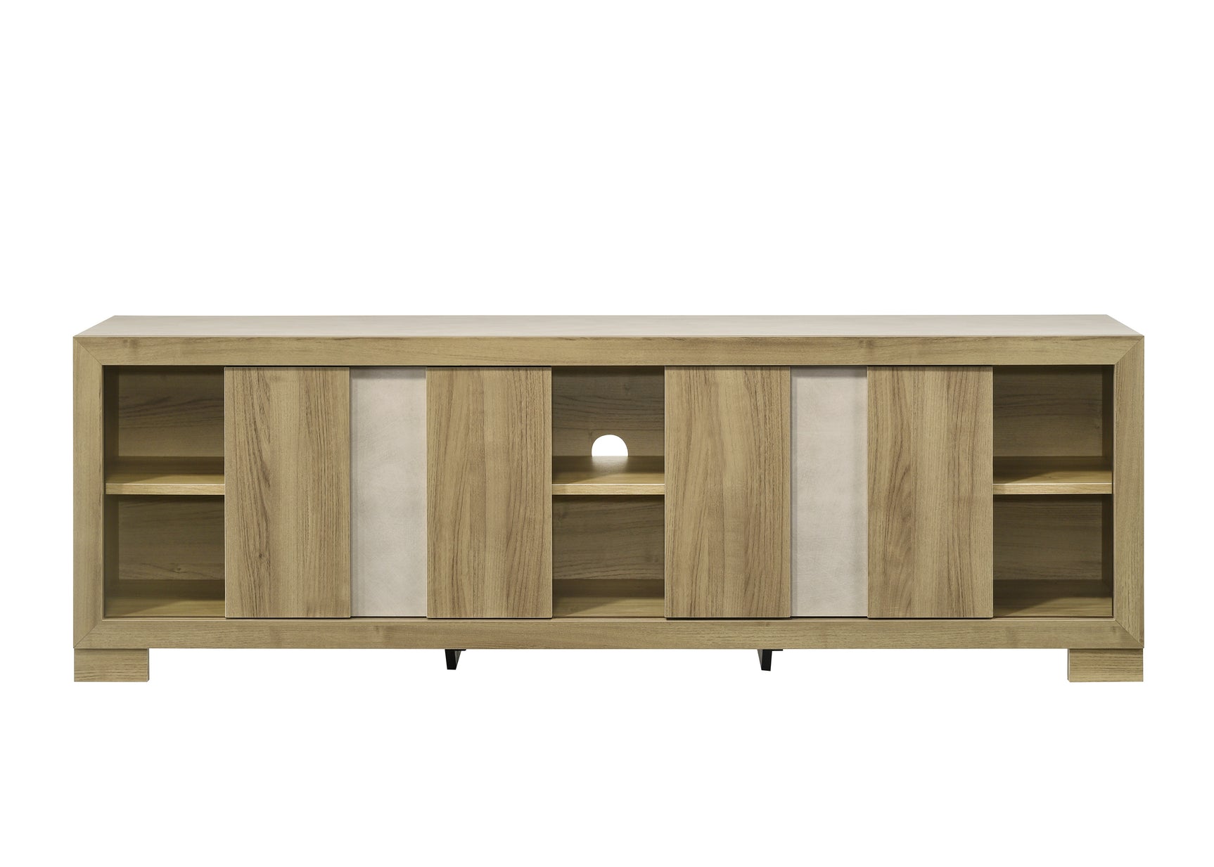 Rangley TV Stand close-up on driftwood finish