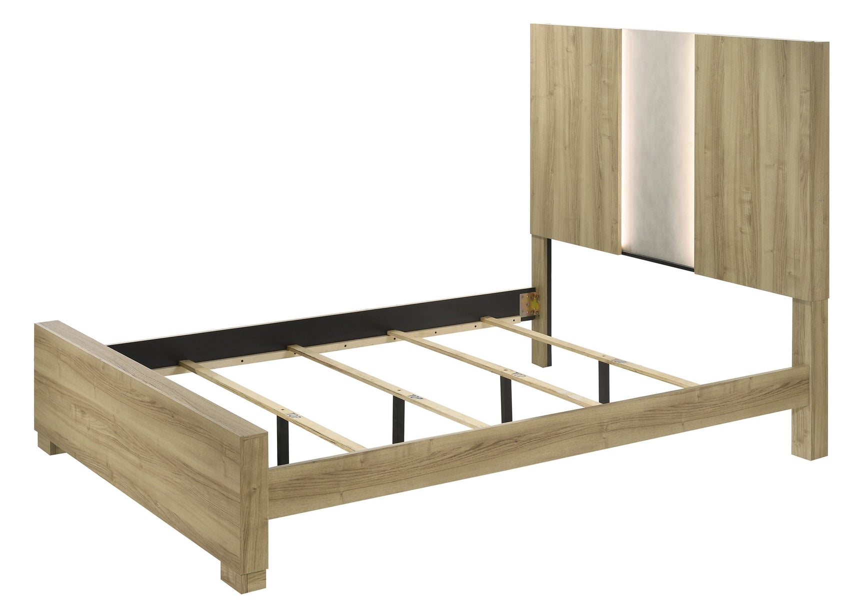 Rangley Driftwood Queen LED Panel Bed queen bed by Crownmark | Decor Furniture