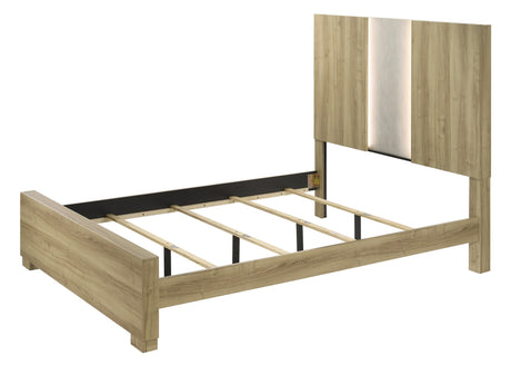Rangley Driftwood Queen LED Panel Bed queen bed by Crownmark | Decor Furniture