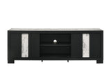 Rangley Black TV Stand angled view showing open shelf space