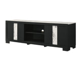 Top view of Rangley Black TV Stand surface and shelf