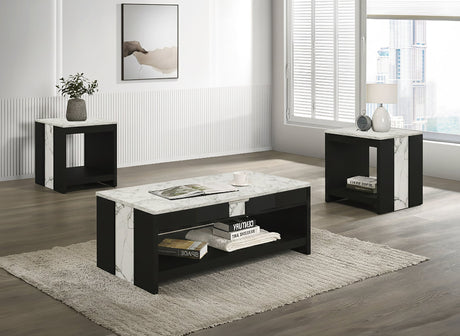 Rangeley 3-Piece Coffee Table Set in Black from Decor Furniture