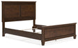 Danabrin Brown Queen Panel Bed - angled view