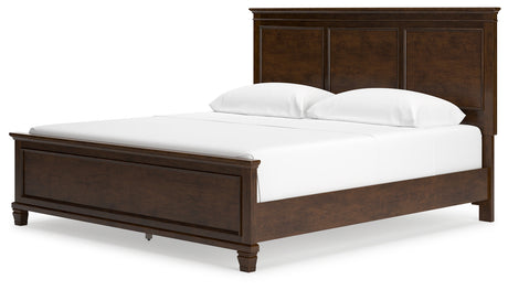 Danabrin Brown King Panel Bed footboard angle