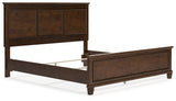 Danabrin Brown King Panel Bed detail on headboard