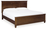 Danabrin Brown King Panel Bed side angle view