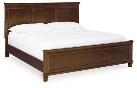 Danabrin Brown King Panel Bed side angle view
