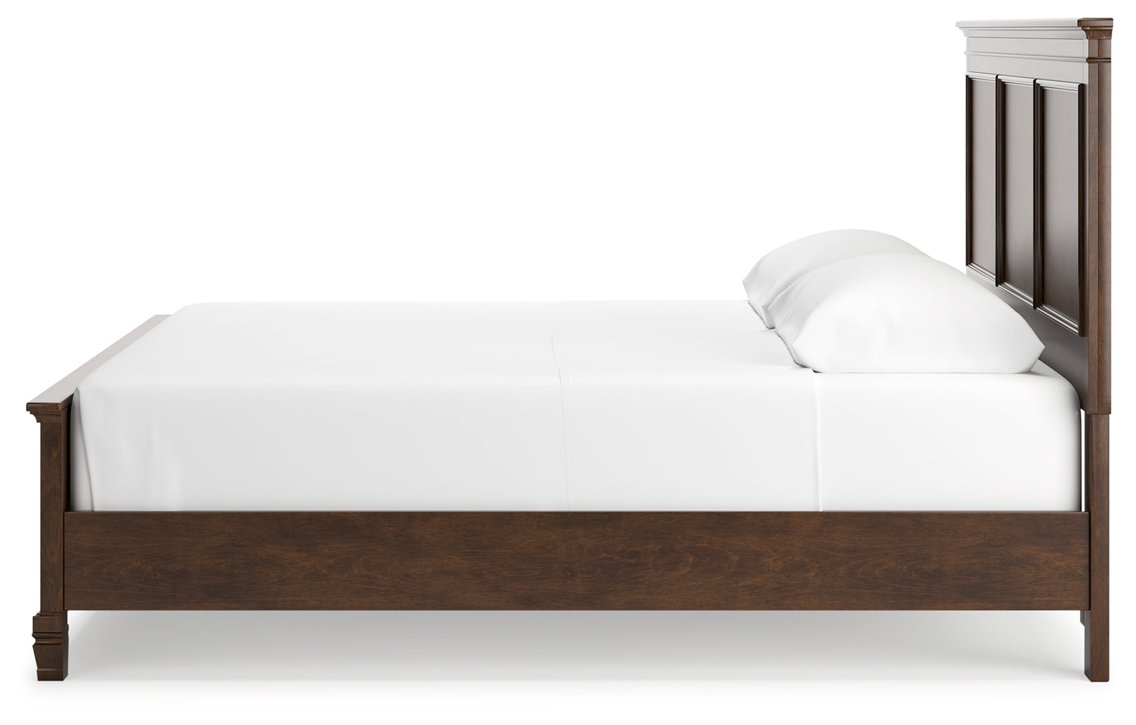 Danabrin Brown King Panel Bed tapered feet detail