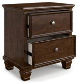 Side angle of Danabrin Brown Nightstand