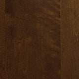 Close-up of brown cherry finish on Danabrin King Panel Storage Bed