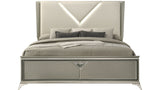 Larana bed with metal legs and acrylic bun feet