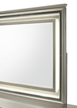 mirror side view from Larana Champagne Upholstered LED Panel Bedroom Set