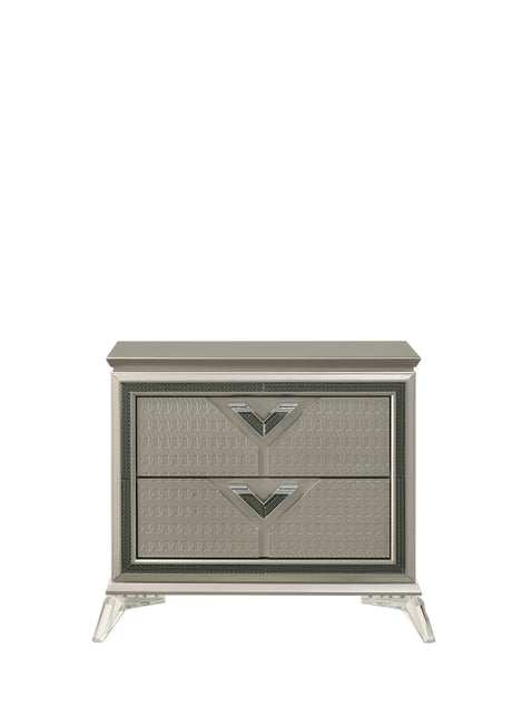 nightstand from Larana Champagne Upholstered LED Panel Bedroom Set