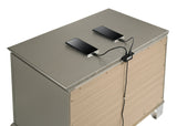 nightstand showing power outlet feature from Larana Champagne Bedroom Set