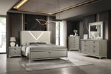 Larana bedroom set with beige headboard and LED lighting