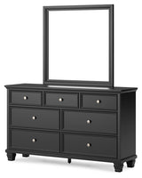 Lanolee Black Dresser and Mirror drawer detail
