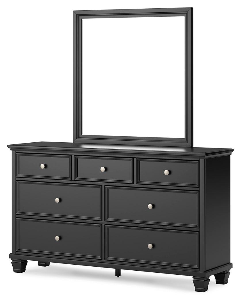 Lanolee Black Dresser and Mirror drawer detail