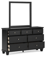 Lanolee Black Dresser and Mirror knob detail