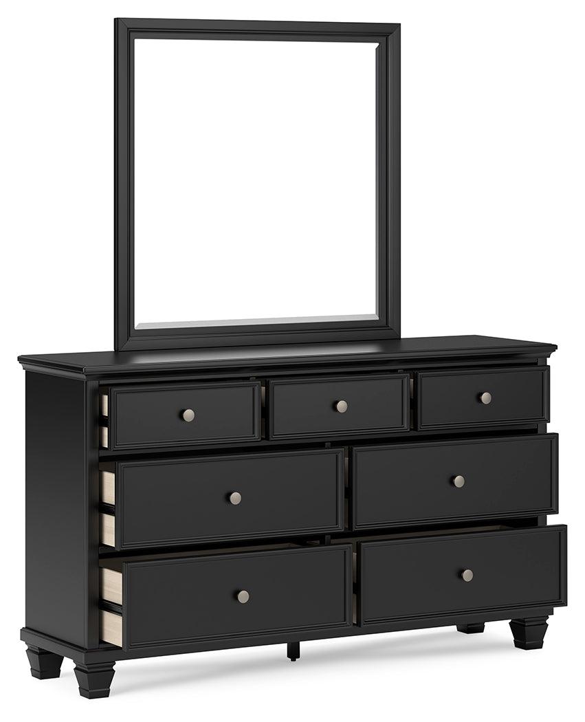 Lanolee Black Dresser and Mirror knob detail