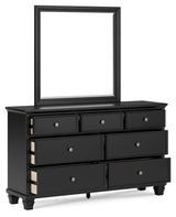 Lanolee Black Panel Storage Bedroom Set angled view