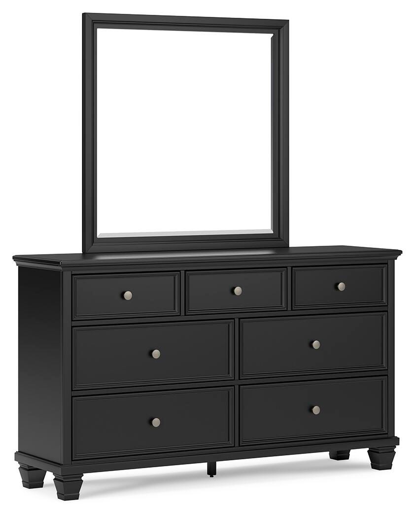 Lanolee Black Panel Bedroom Set angled view