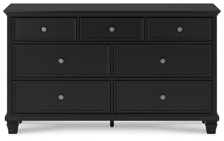 Head-on view of Lanolee Black dresser