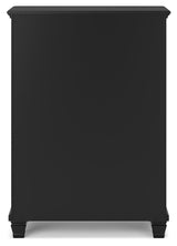 Lanolee Black Chest of Drawers front close-up