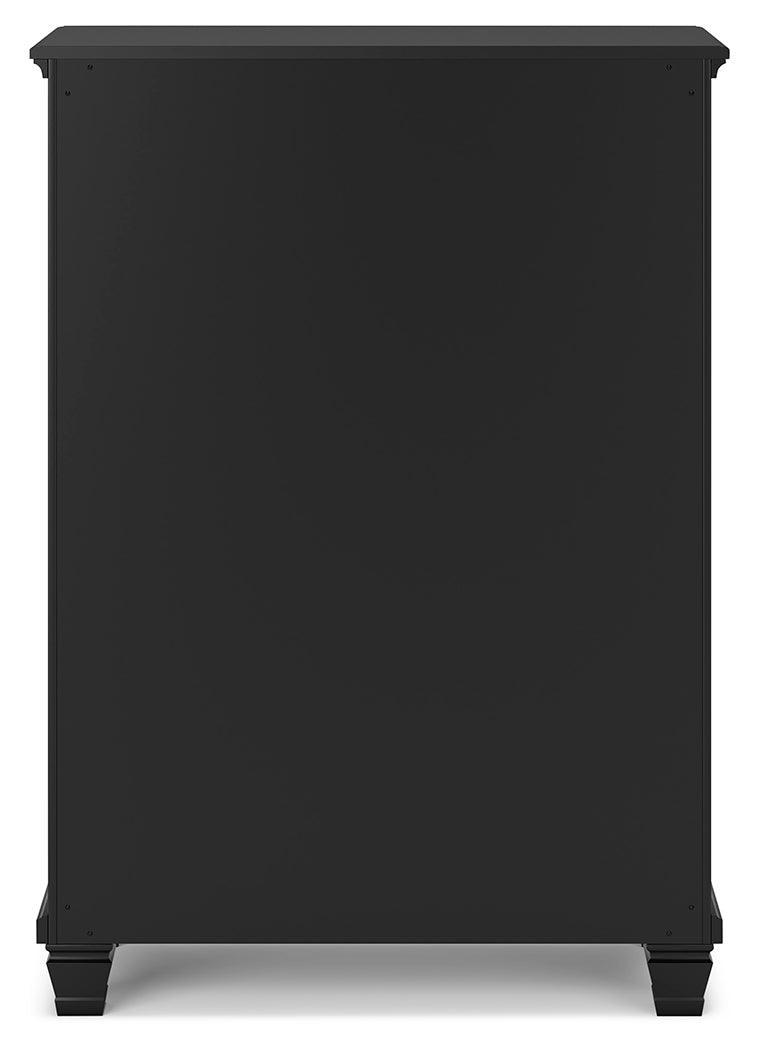 Lanolee Black Chest of Drawers front close-up