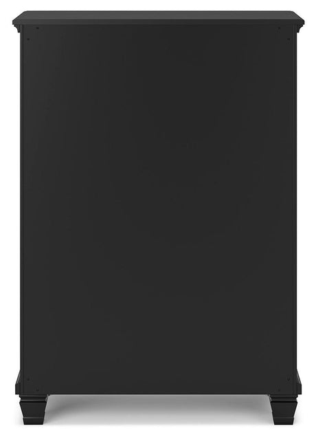 Lanolee Black Chest of Drawers front close-up