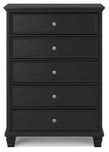 Lanolee Black Chest of Drawers side angled
