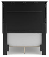 Lanolee Black Twin Panel Bed back view