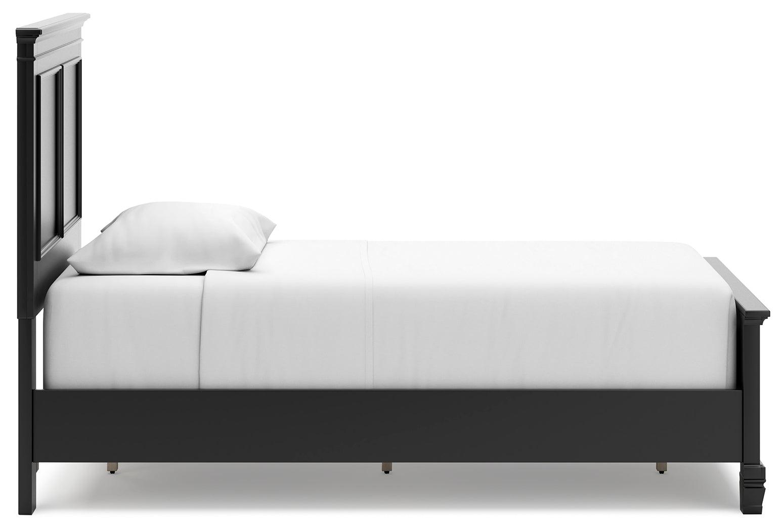 Lanolee Black Twin Panel Bed side profile