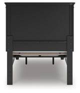 Lanolee Black Twin Panel Storage Bed back panel view