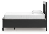 Lanolee Black Twin Panel Storage Bed side alternate angle
