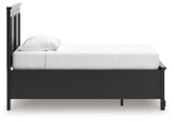 Lanolee Black Twin Panel Storage Bed side profile
